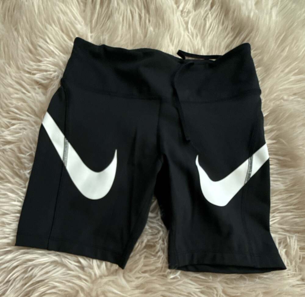 Nike Dri-FIT Women's Black Swoosh Compression Shorts Size M